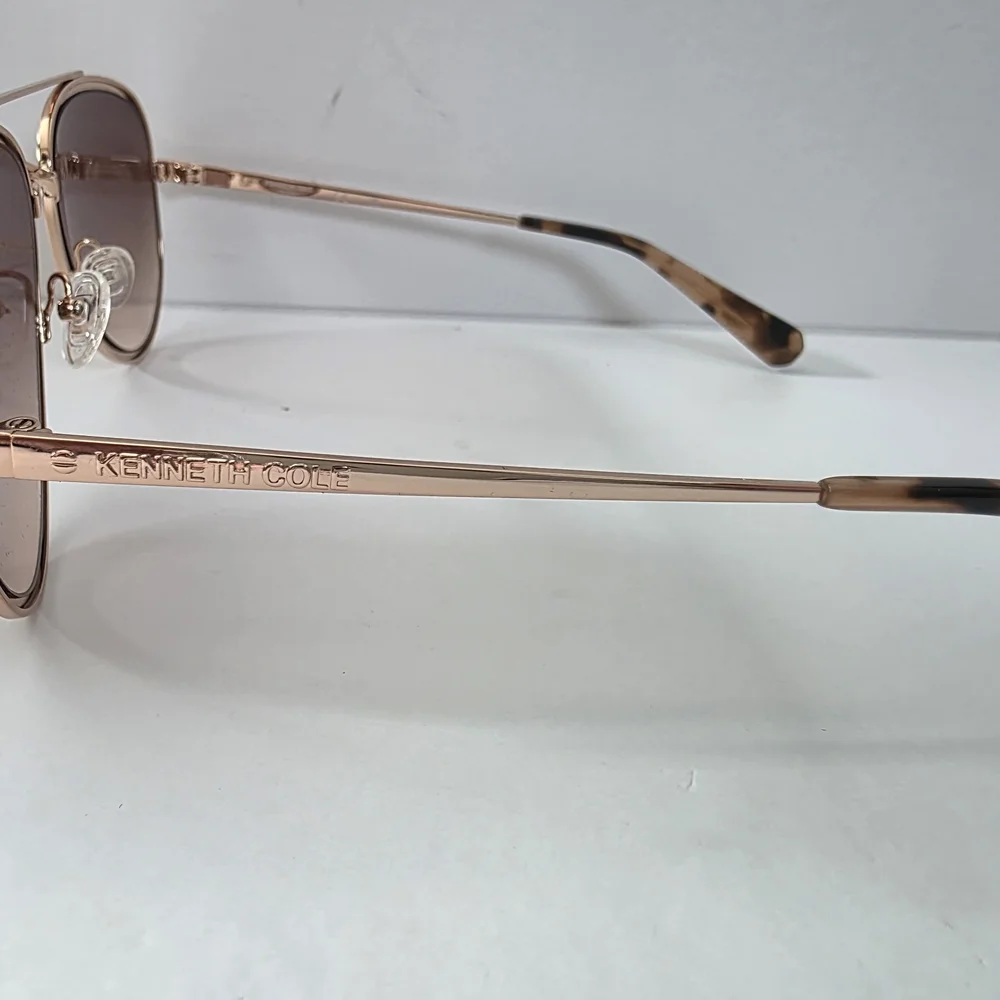 Kenneth Cole Rose Gold Aviator Sunglasses - Picture 3 of 5